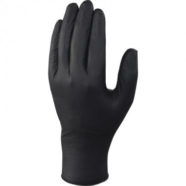 guanto in nitrile nero monouso non talcato size m